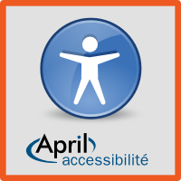 Logo carré du groupe de travail April accessibilité et logiciels libres au format PNG‎, 77ko