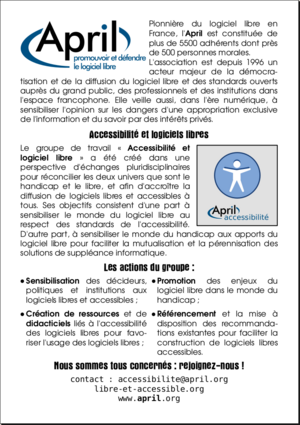 Image du flyer Accessibilité, verso
