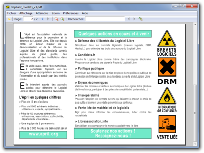 Capture d'écran de Sumatra PDF sous Windows 7