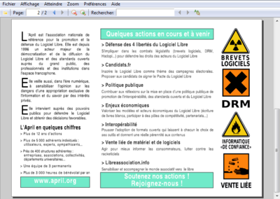 Capture d'écran de Sumatra PDF sous Windows 7