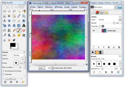 Capture d'écran de GIMP sous Windows 7