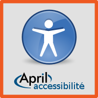 Logo carré du groupe de travail April accessibilité et logiciels libres au format SVG, 29ko